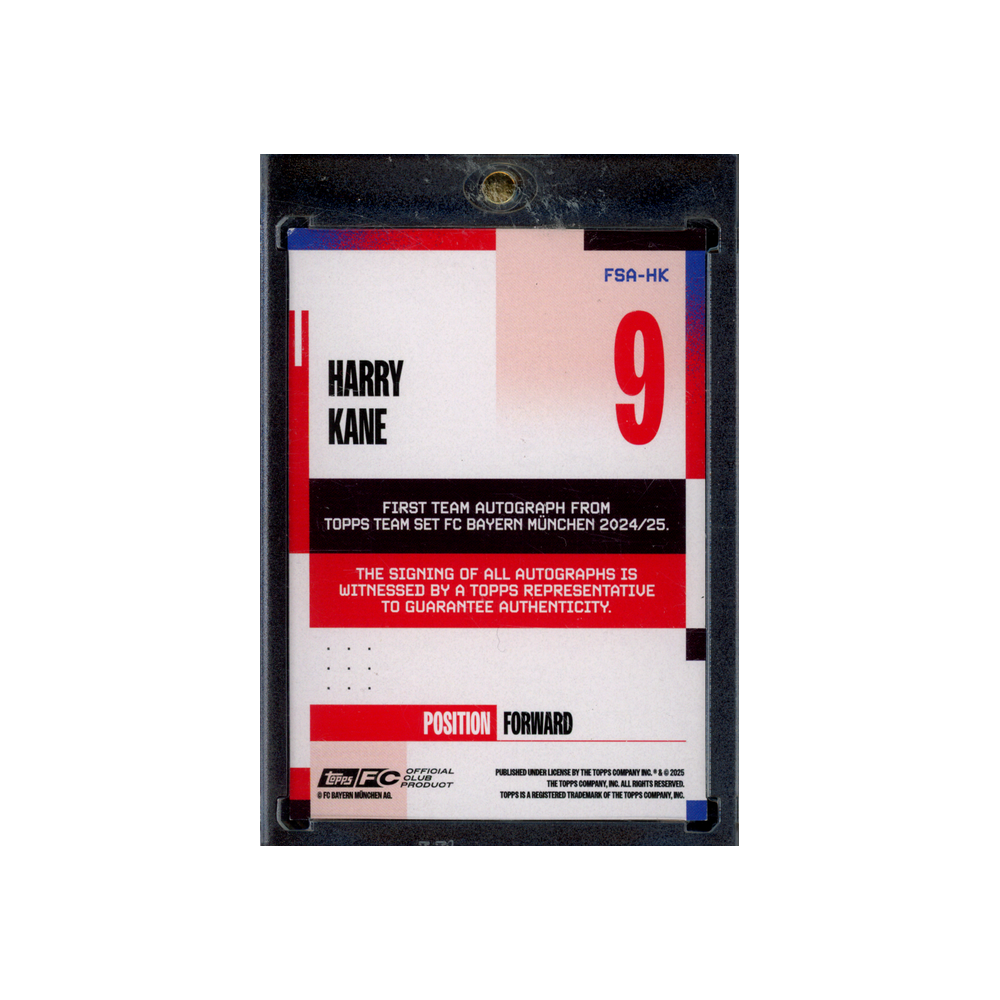 Harry Kane 2025 Topps Bayern Team Set Auto 1/1