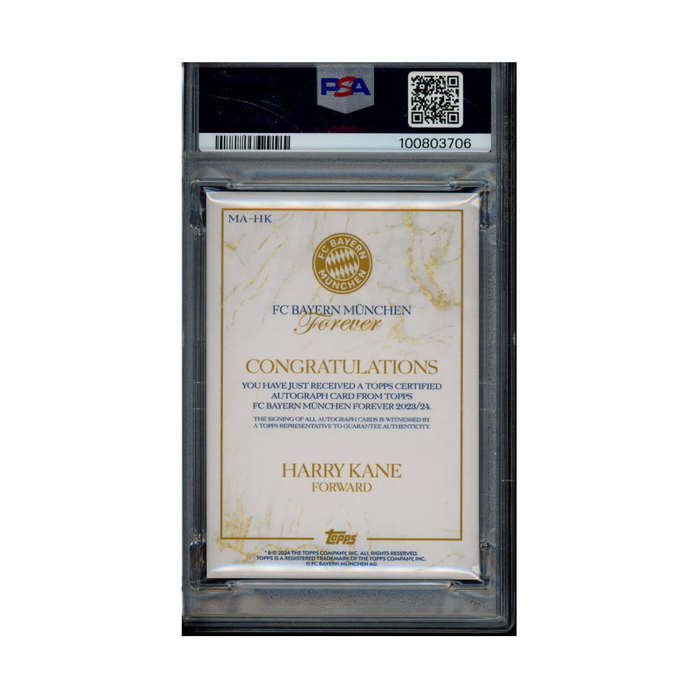 Harry Kane 2023-24 Topps FCB Forever Auto PSA 9