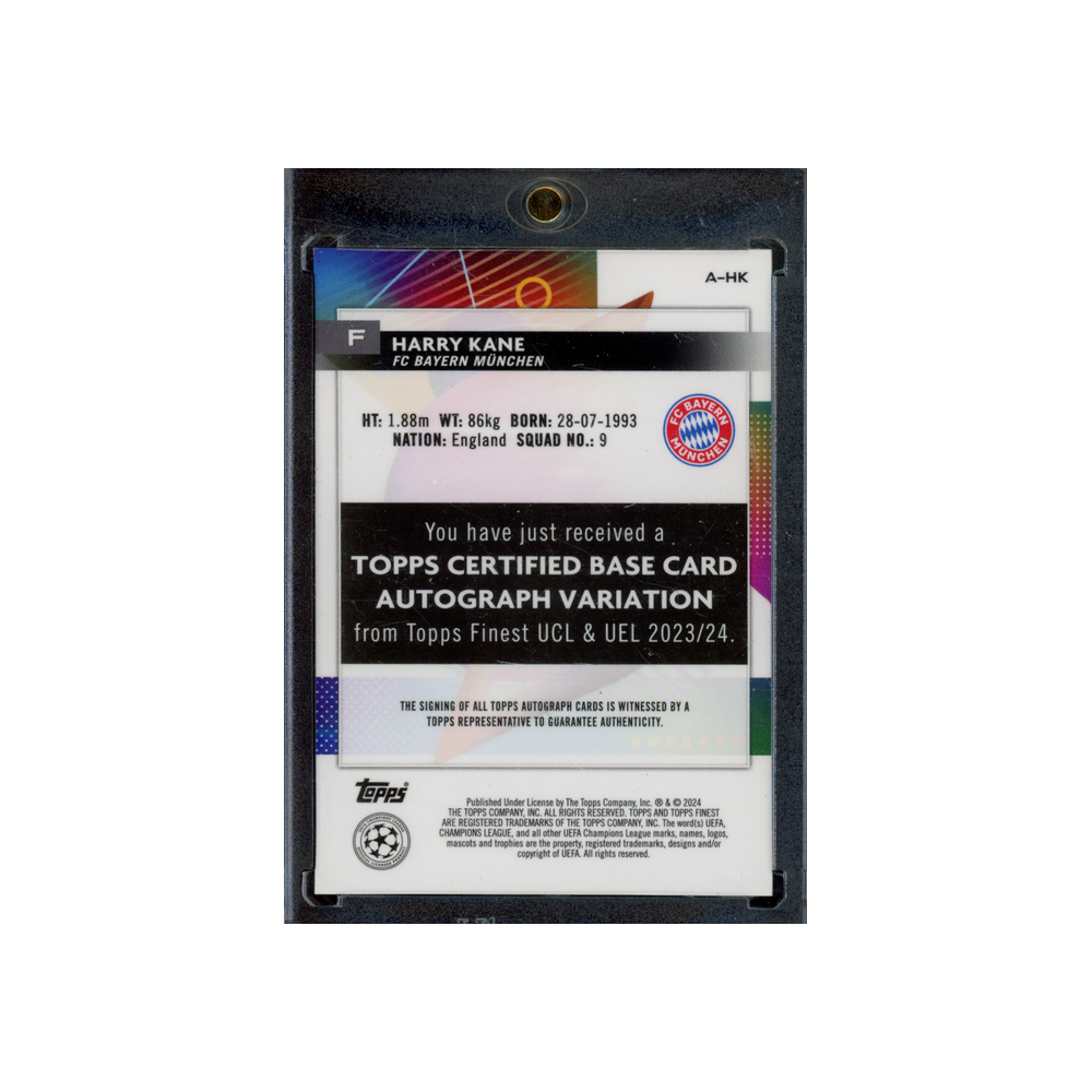 Harry Kane 2024 Topps Finest Auto Green /99