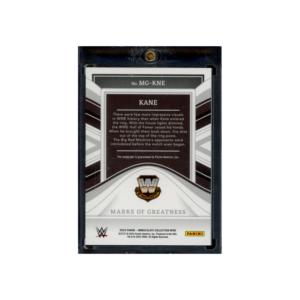 Kane 2023 Panini Immaculate Collection WWE Marks of Greatness Auto Gold /10