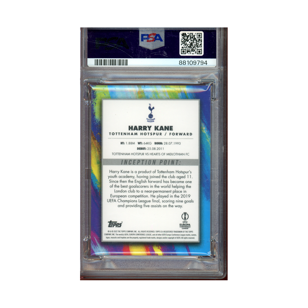 Harry Kane 2021-22 Topps Inception UEFA Star Quality Orange /5 PSA 10