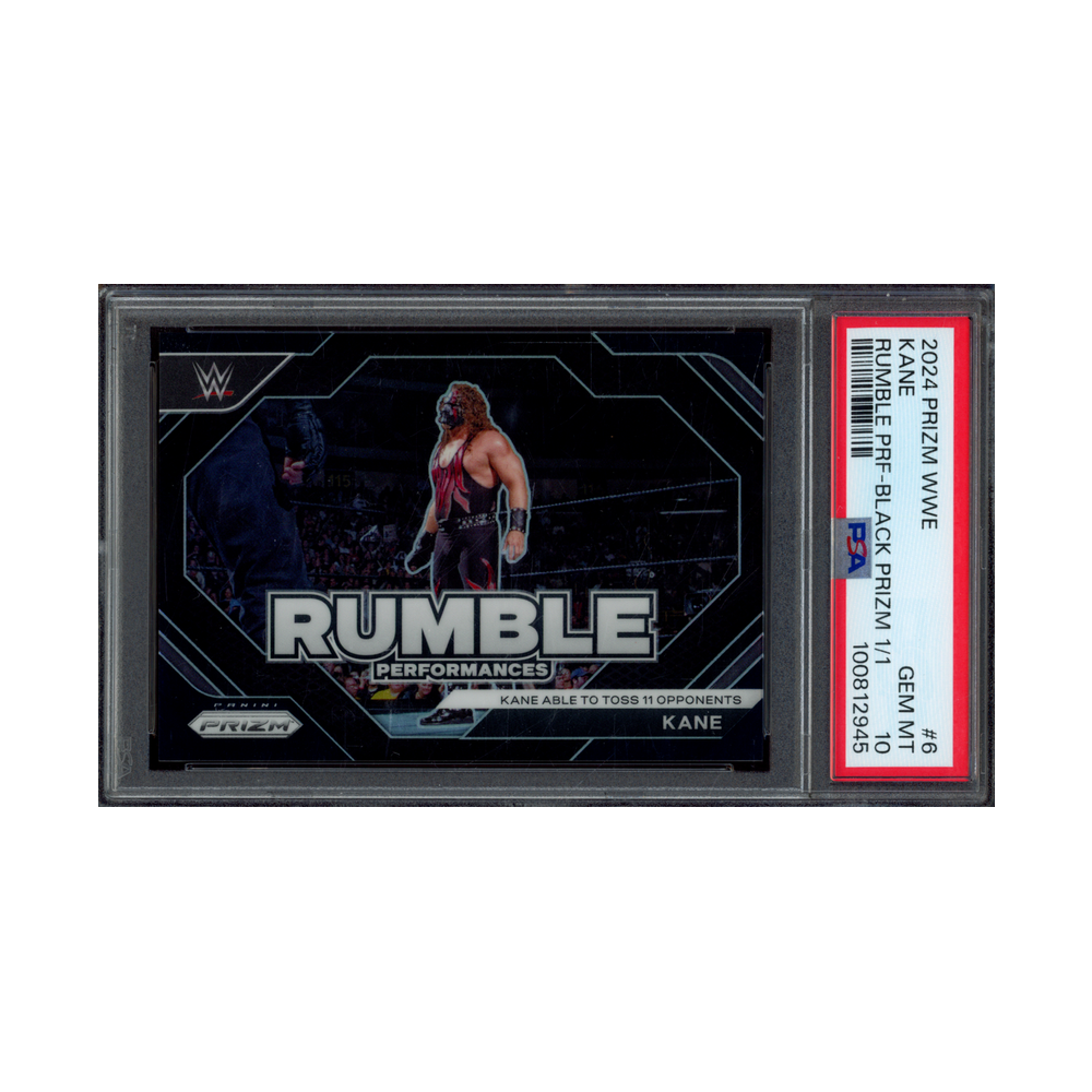 Kane 2024 Panini Prizm WWE Rumble Performances Black Prizm 1/1 PSA 10
