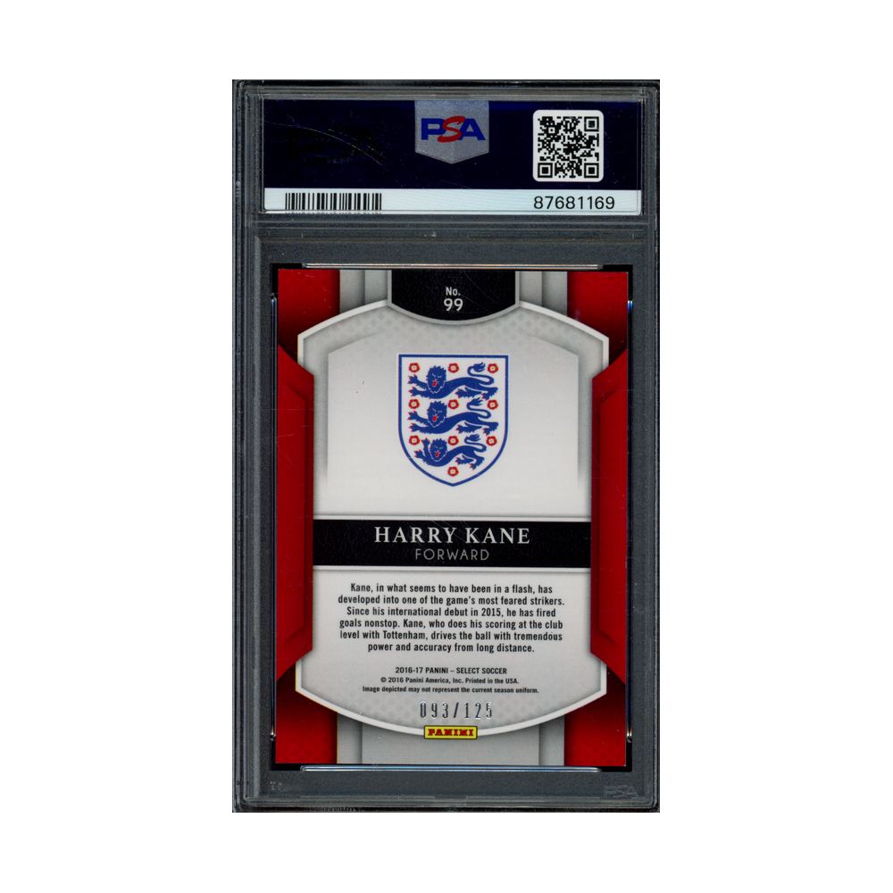Harry Kane 2016 Panini Select Neon Yellow Prizm /125 PSA 9