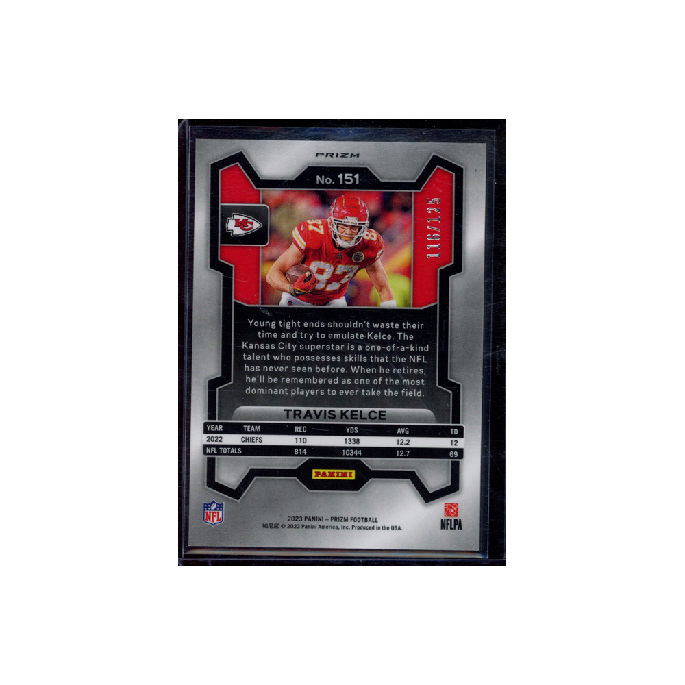 Travis Kelce 2023 Panini Prizm Football Purple /125