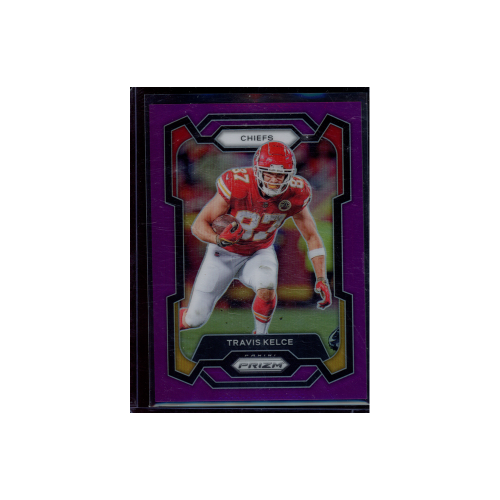 Travis Kelce 2023 Panini Prizm Football Purple /125