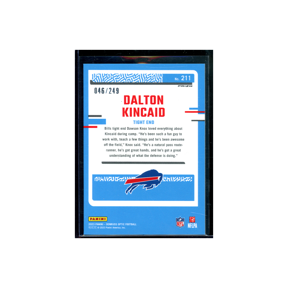 Dalton Kincaid 2023 Panini Donruss Optic Football Rated Rookie Orange /249