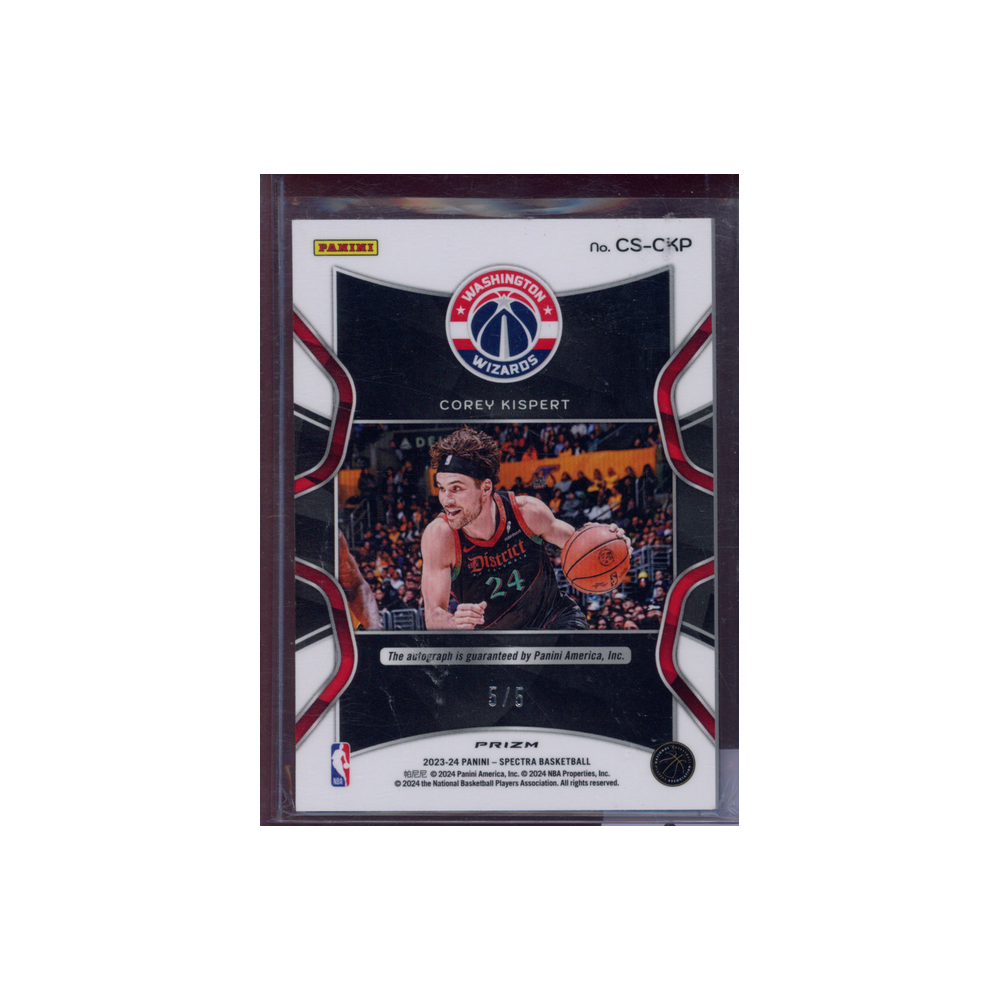 Corey Kispert 2023-24 Panini Spectra Basketball Auto 5/5