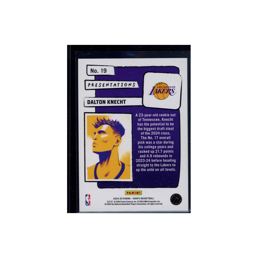 Dalton Knecht 2024-25 Panini Hoops Rookie Presentations #19