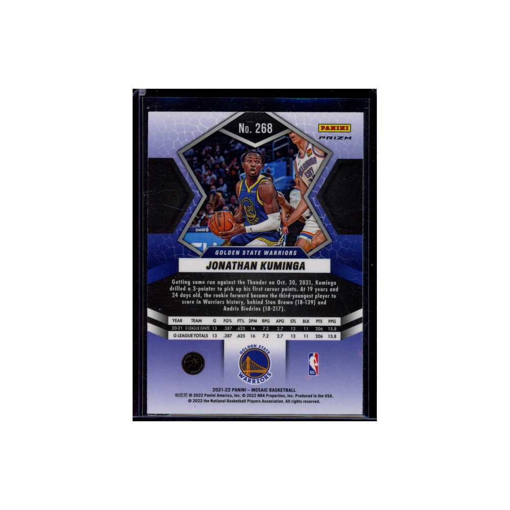 Jonathan Kuminga 2021-22 Panini Mosaic Basketball Rookie Fast Break
