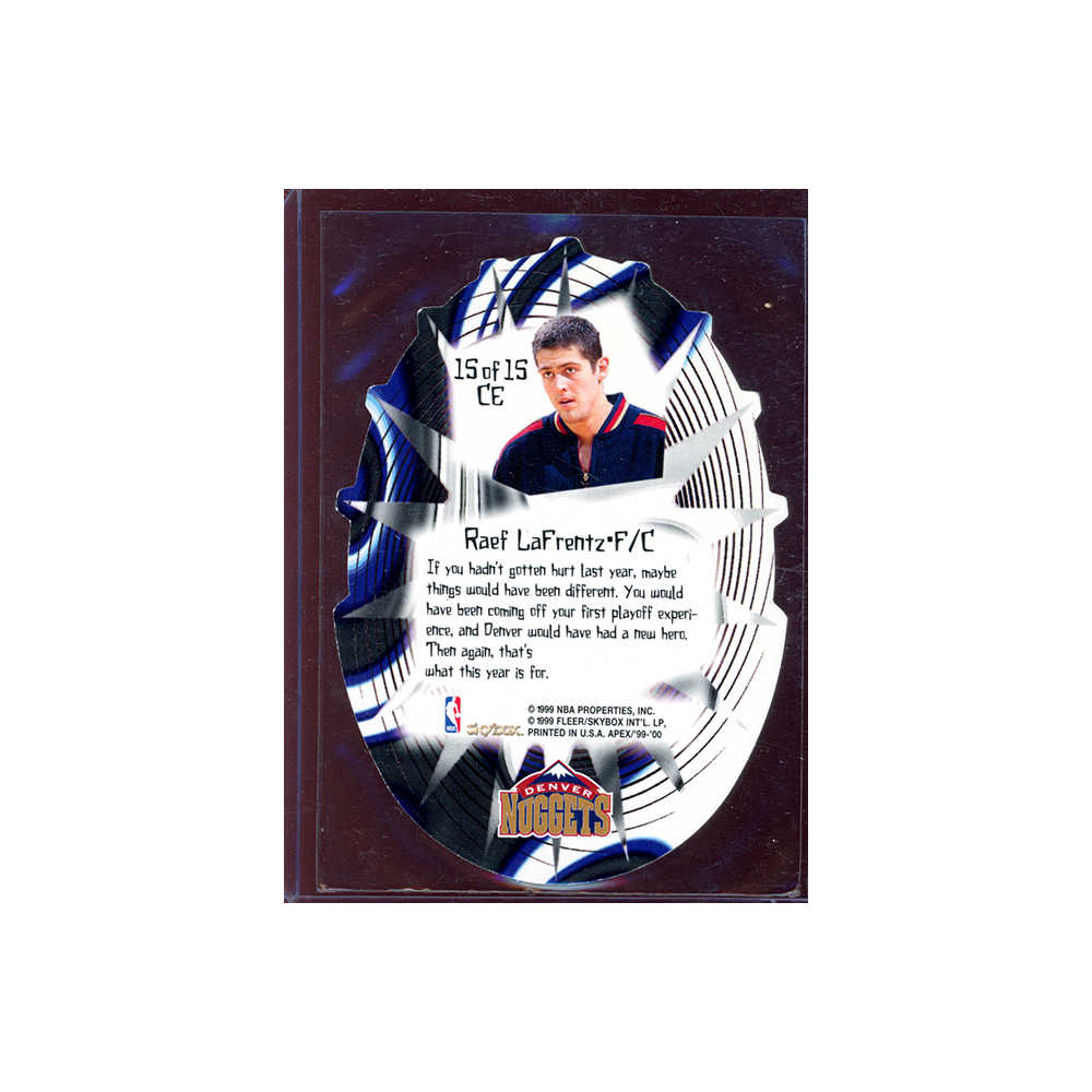 Raef LaFrentz 1999 Skybox Apex Cutting Edge Die-Cut