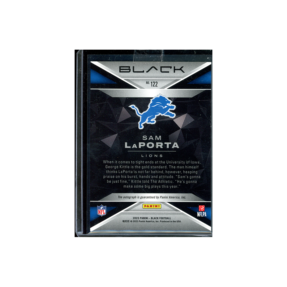 Sam LaPorta 2023 Panini Black Football Rookie Auto /199