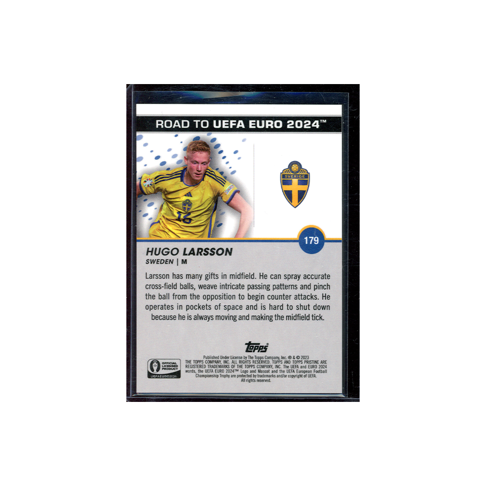Hugo Larsson 2023 Topps Pristine Road to UEFA Euro 2024 Soccer National Debut Orange /25