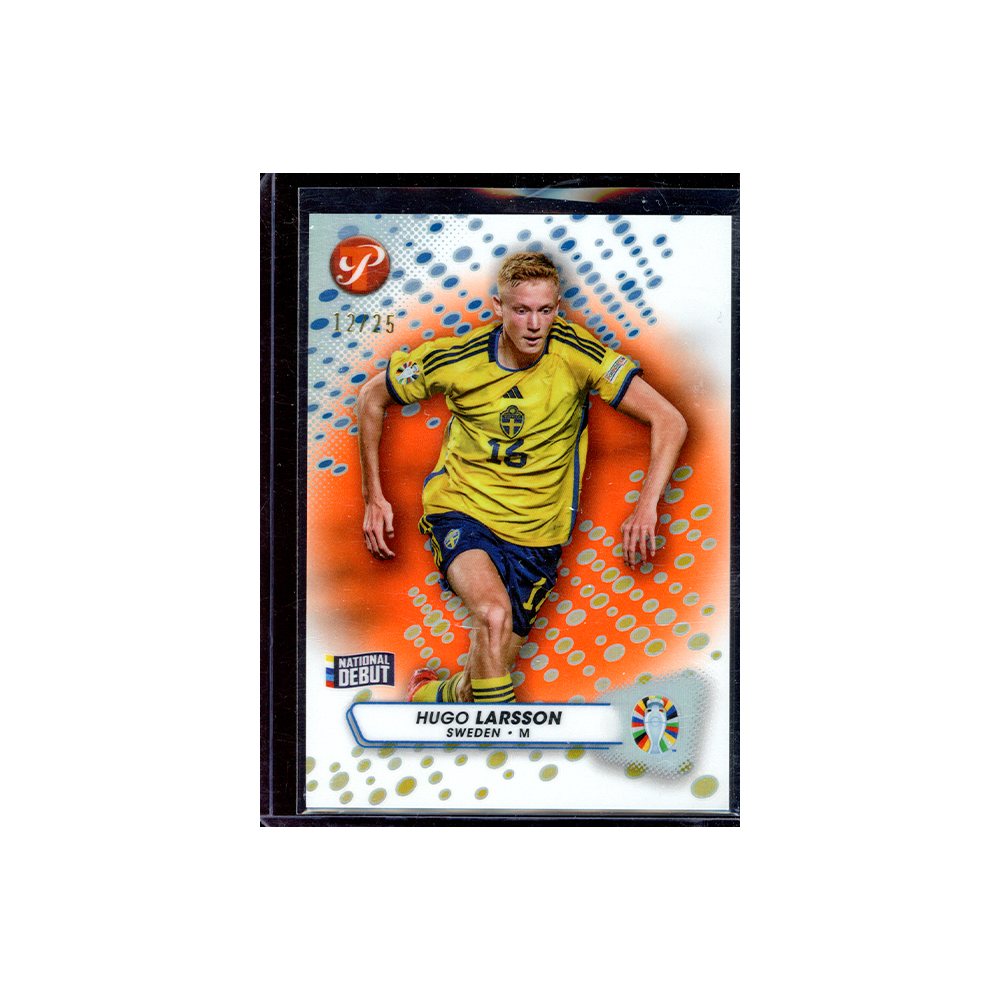 Hugo Larsson 2023 Topps Pristine Road to UEFA Euro 2024 Soccer National Debut Orange /25