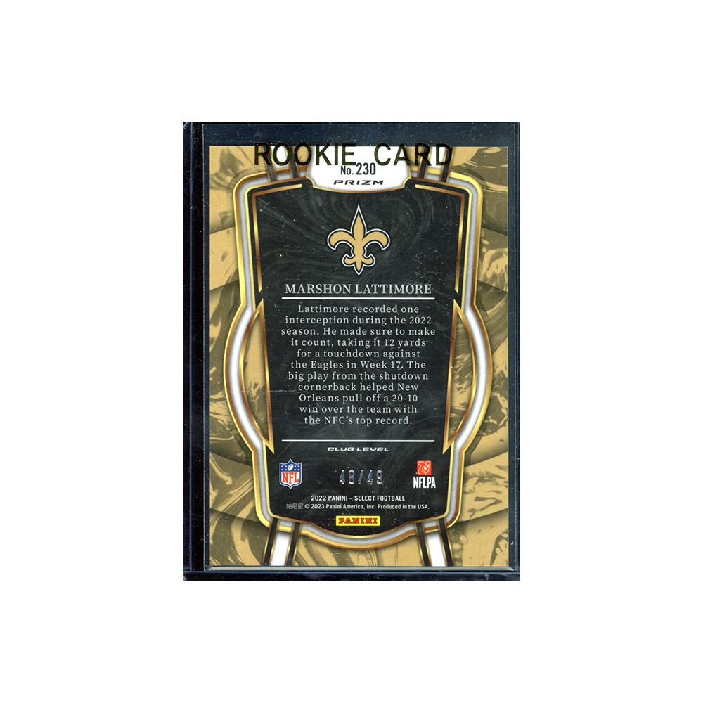 Marshon Lattimore 2022 Panini Selelct Football Red Disco /49
