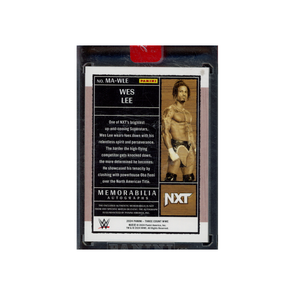Wes Lee 2024 Panini Three Count WWE Patch Auto /149
