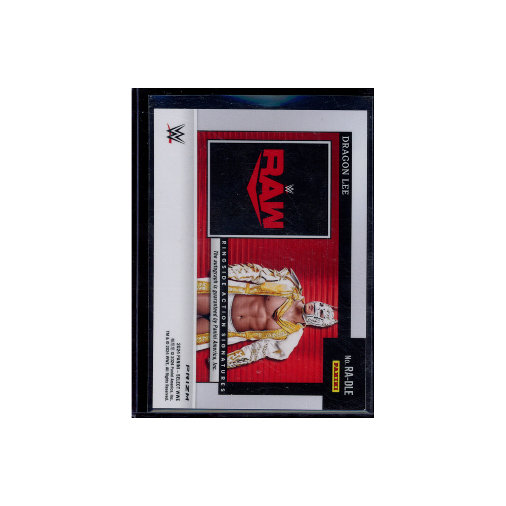 Dragon Lee 2024 Panini Select WWE Ringside Action Signatures Red Wave Auto