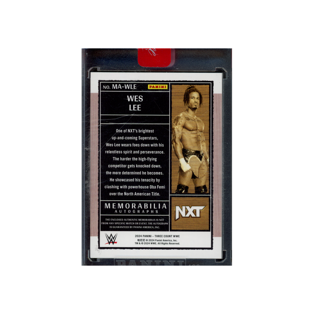 Wes Lee 2024 Panini Three Count WWE Patch Auto /149