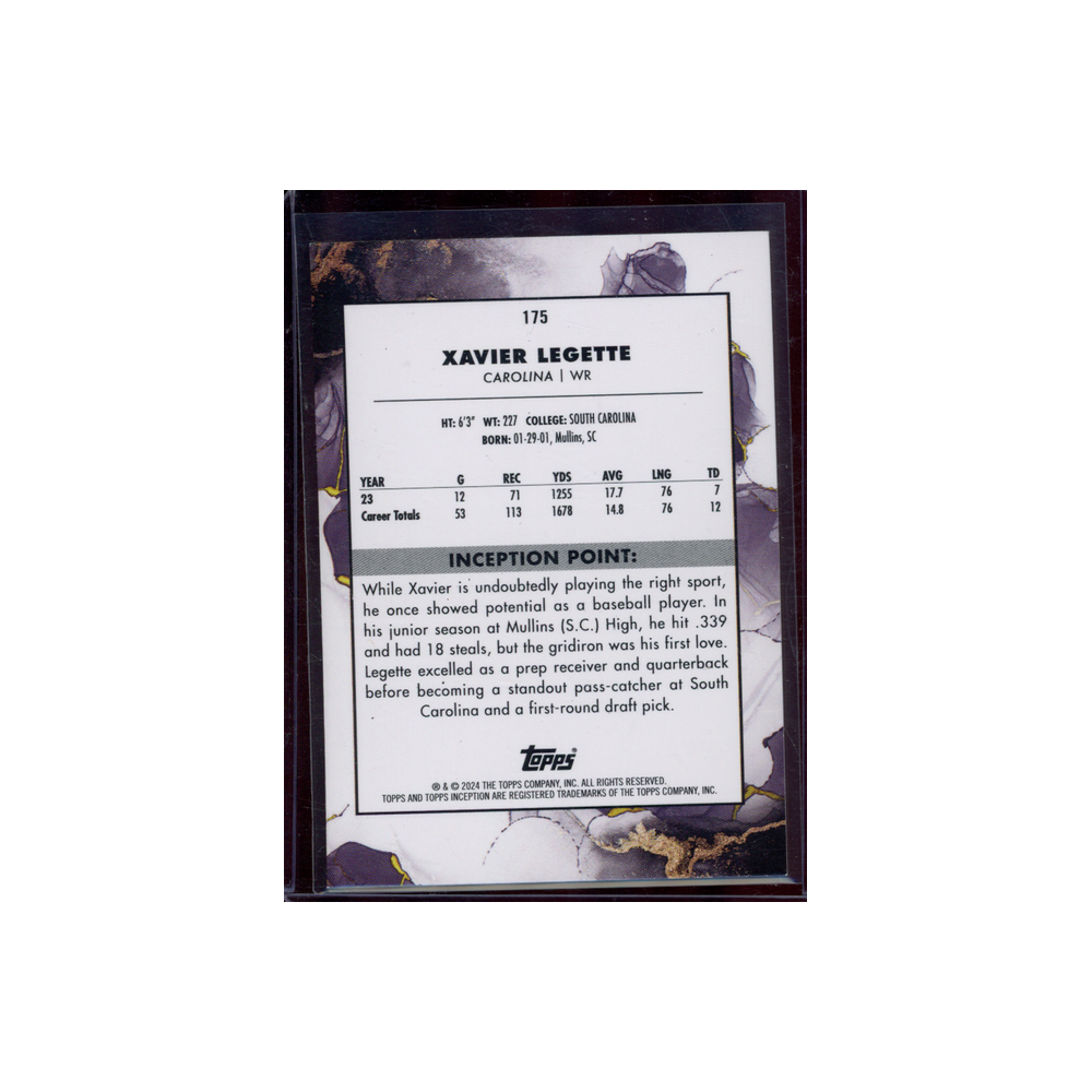 Xavier Legette 2024 Topps Inception Football Rookie /99