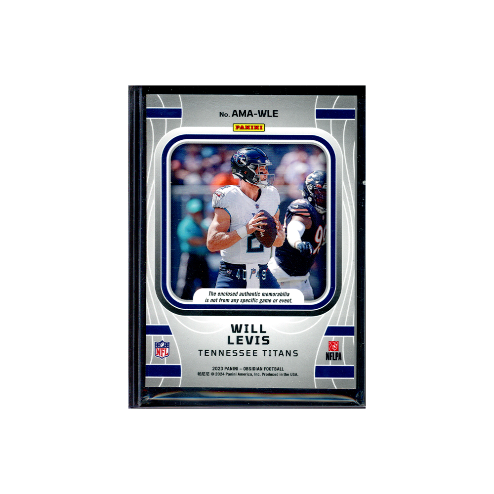 Will Levis 2023 Panini Obsidian Football Rookie Atomic Patch Orange /49