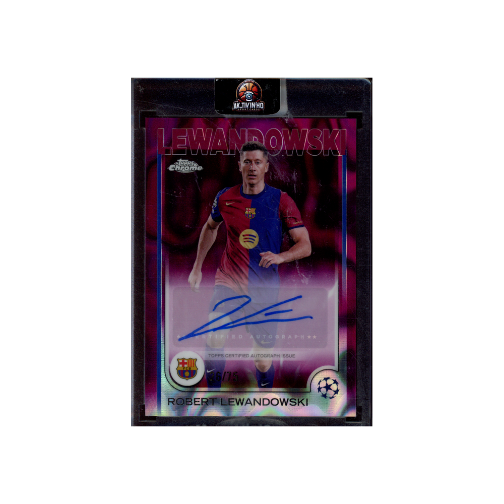 Robert Lewandowski 2025 Topps Chrome Auto Purple Magenta /75
