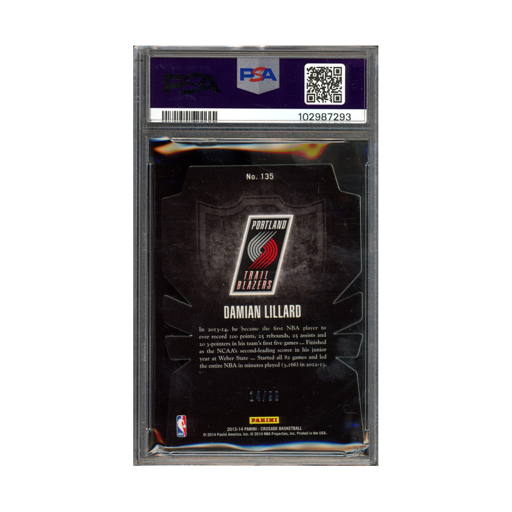 Damian Lillard 2013 Panini Crusade Basketball Orange Die-Cut /99 PSA 8
