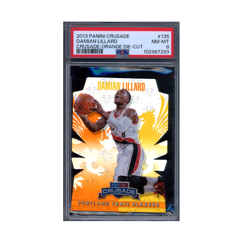Damian Lillard 2013 Panini Crusade Basketball Orange Die-Cut /99 PSA 8