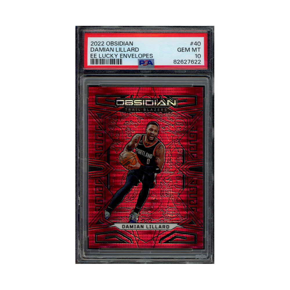 Damian Lillard 2022 Panini Obsidian Basketball Lucky Envelopes /8 PSA 10