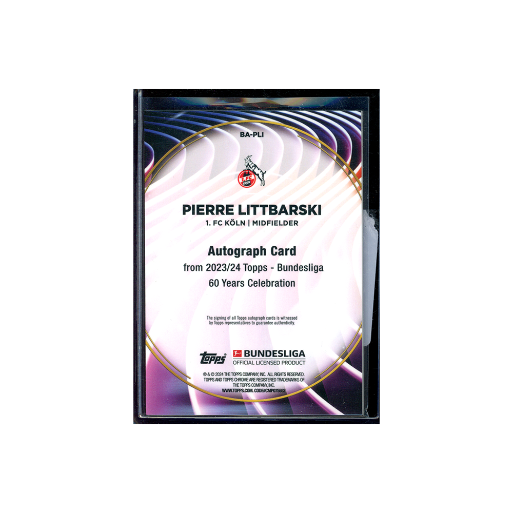 Pierre Littbarski 2023-24 Topps 60 Years of Bundesliga Soccer Auto /60