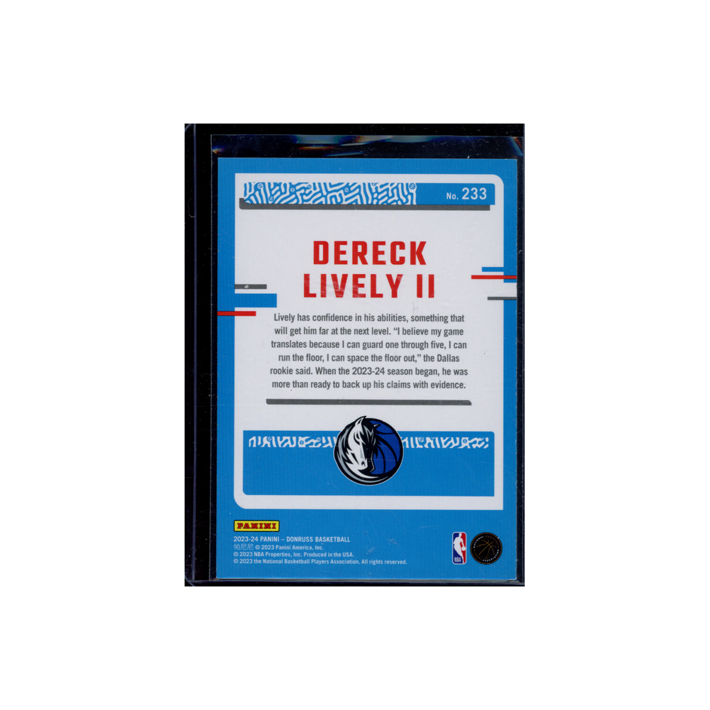 Dereck Lively II 2023-24 Panini Donruss Optic Rated Rookie Choice #245