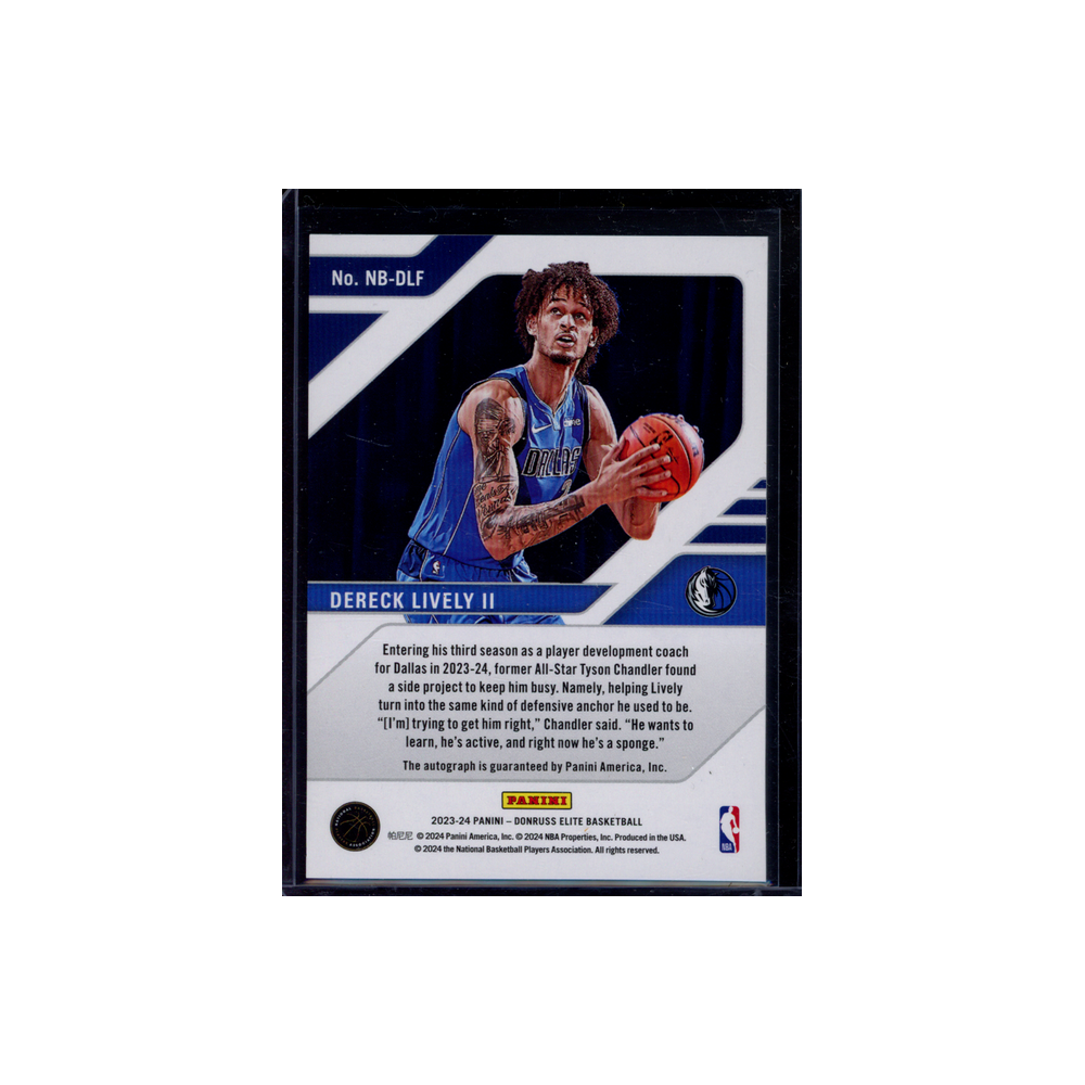 Dereck Lively II 2023-24 Panini Donruss Elite Basketball New Breed Rookie Auto