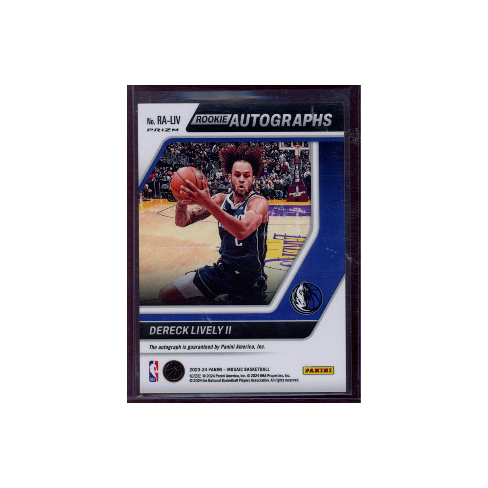 Dereck Lively II 2023-24 Panini Mosaic Basketball Rookie Auto Red/Yellow