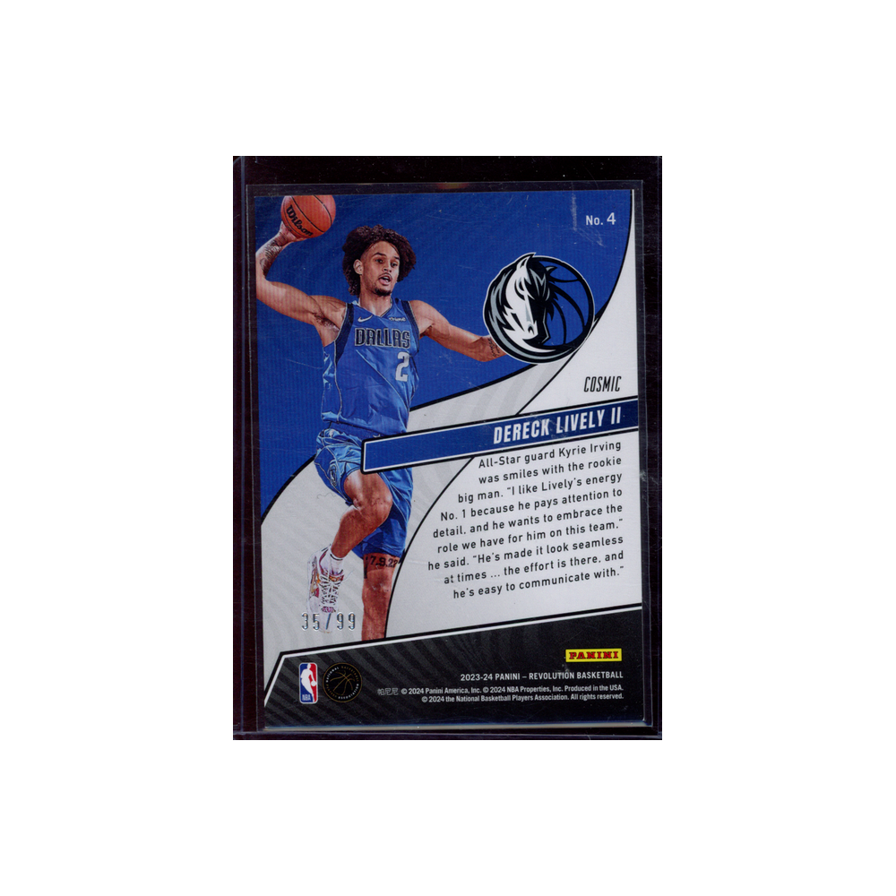 Dereck Lively II 2023-24 Panini Revolution Basketball Rookie Revolution /99