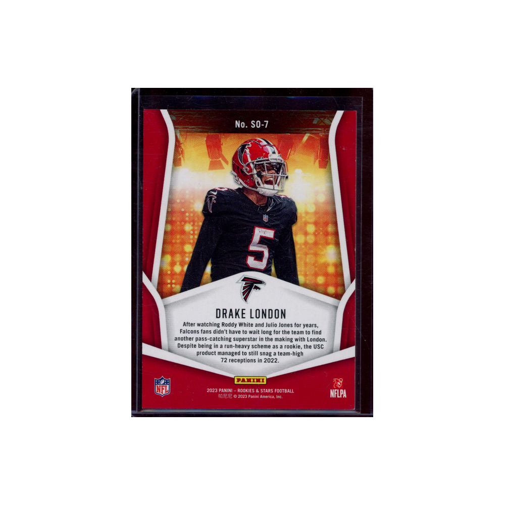 Drake London 2023 Panini Rookies & Stars Football Standing Ovation Orange /125