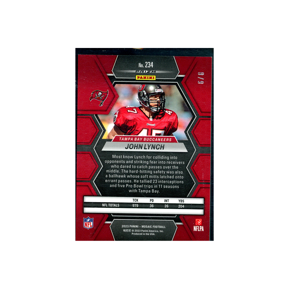 John Lynch 2023 Panini Mosaic Football Black Gold /8