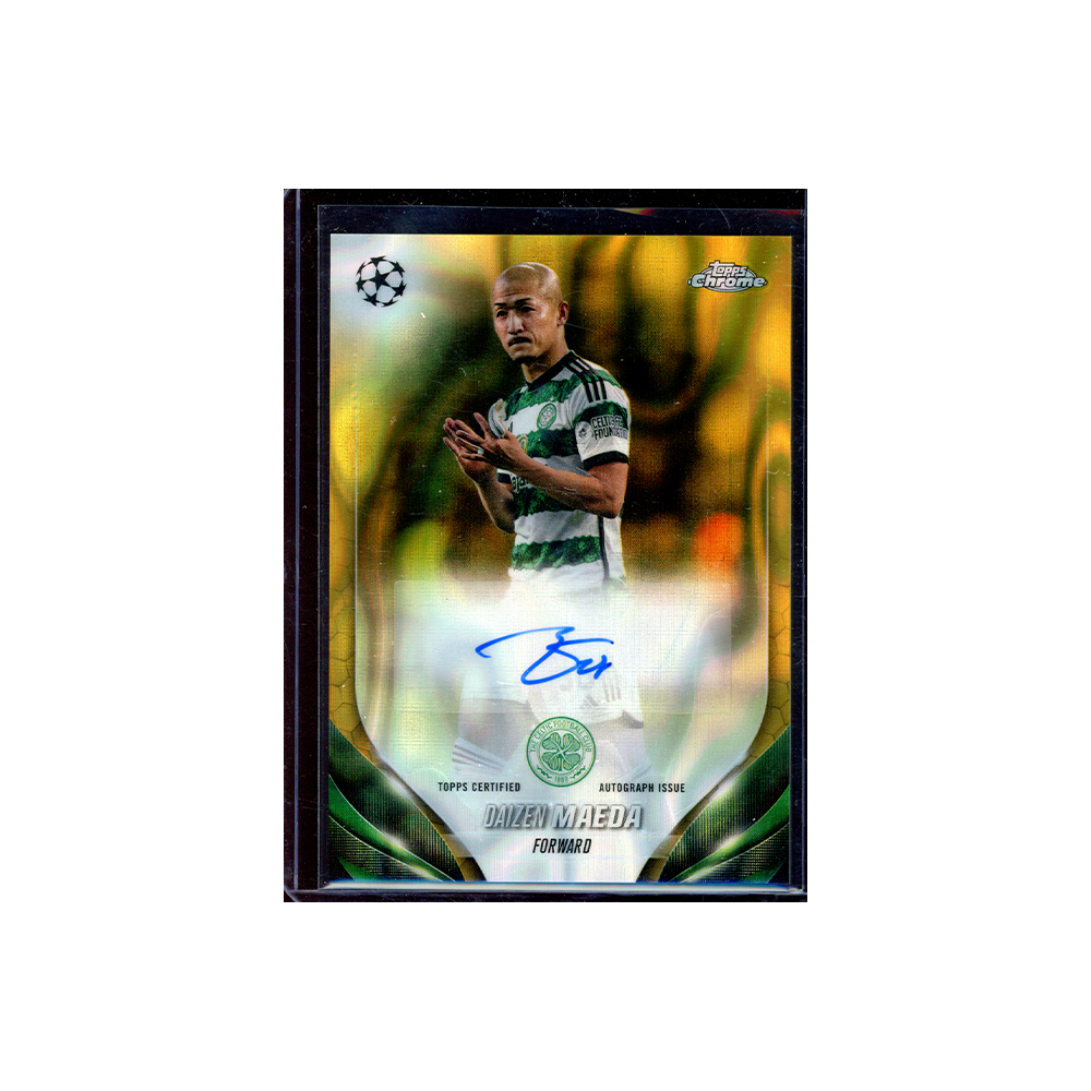 Daizen Maeda 2023-24 Topps Chrome UCC Soccer Gold Lava Auto