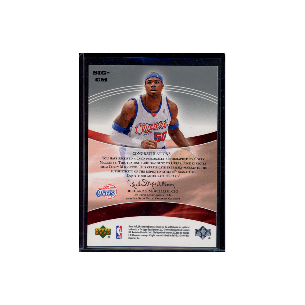 Corey Maggette 2003-04 Upper Deck SP Game Used Auto /100
