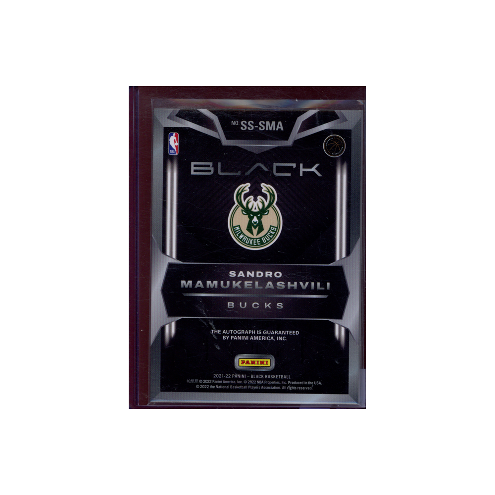 Sandro Mamukelashvili 2021-22 Panini Black Basketball Rookie Smoke Show Signatures /5