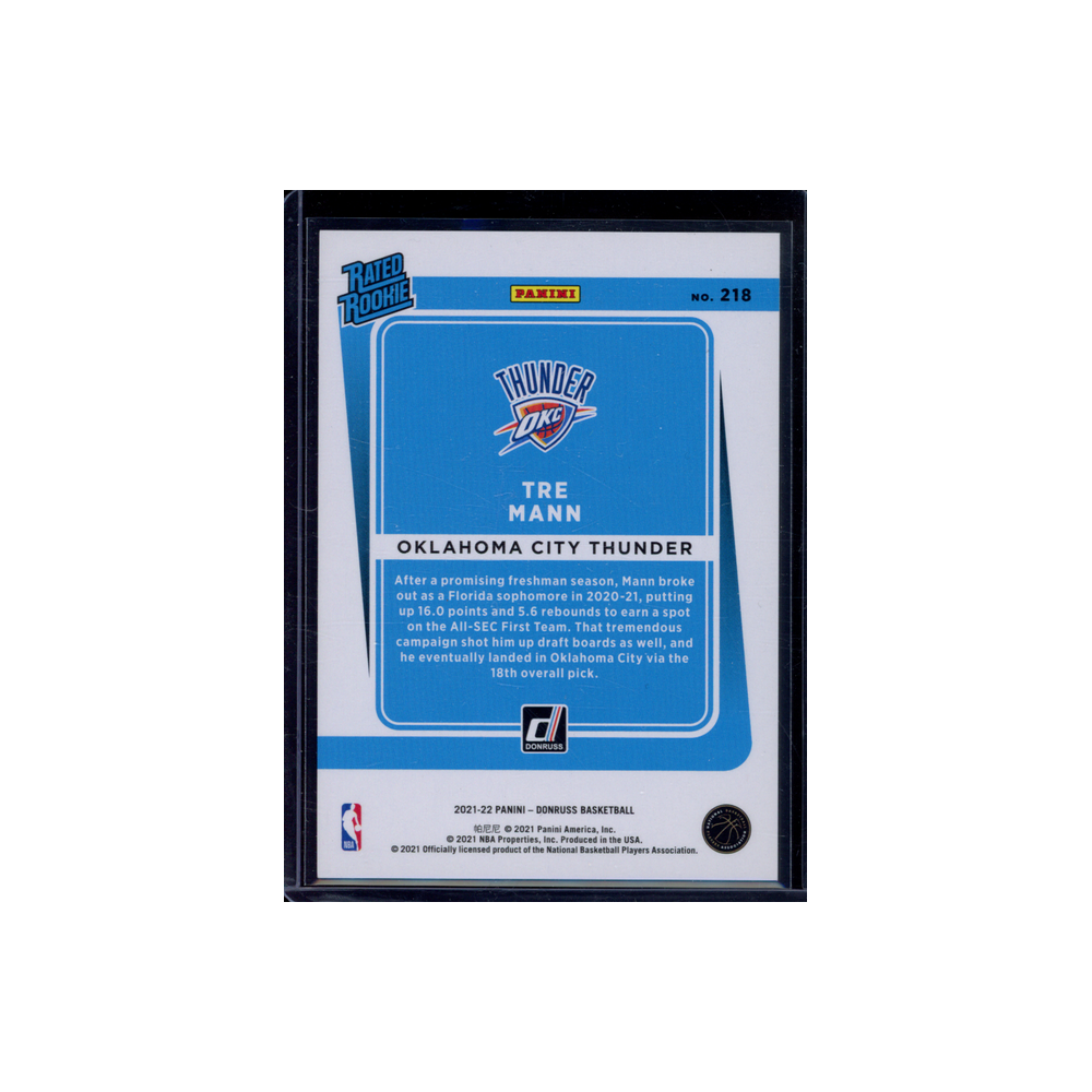 Tre Mann 2021-22 Panini Donruss Basketball Rated Rookie Red Laser /99