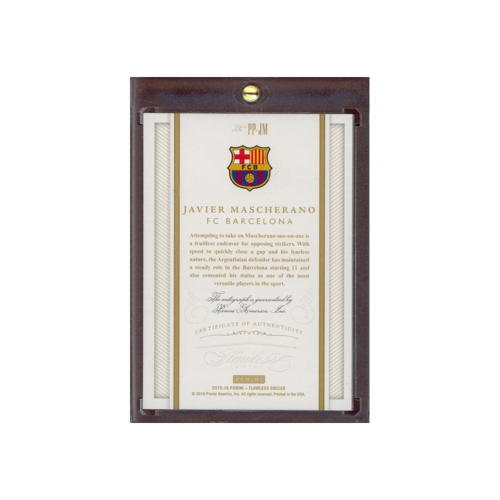 Javier Mascherano 2015-16 Panini Flawless Soccer Auto Ruby /15
