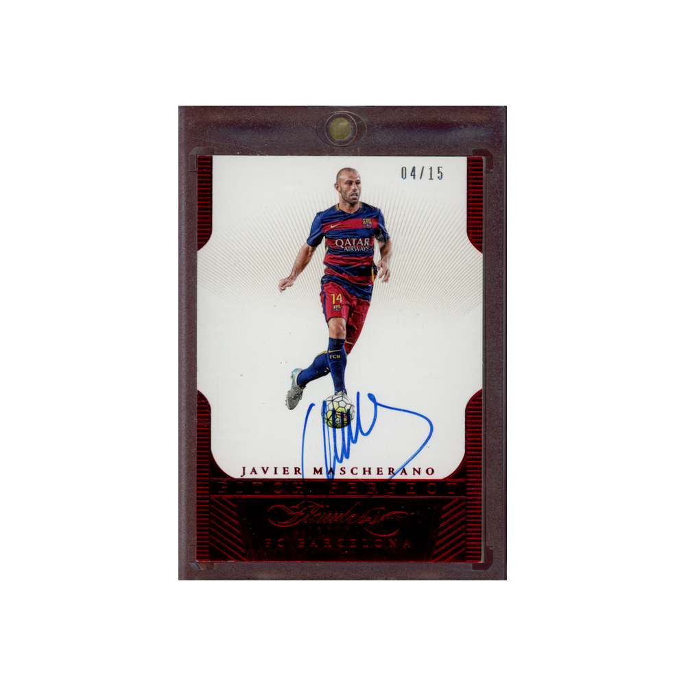 Javier Mascherano 2015-16 Panini Flawless Soccer Auto Ruby /15