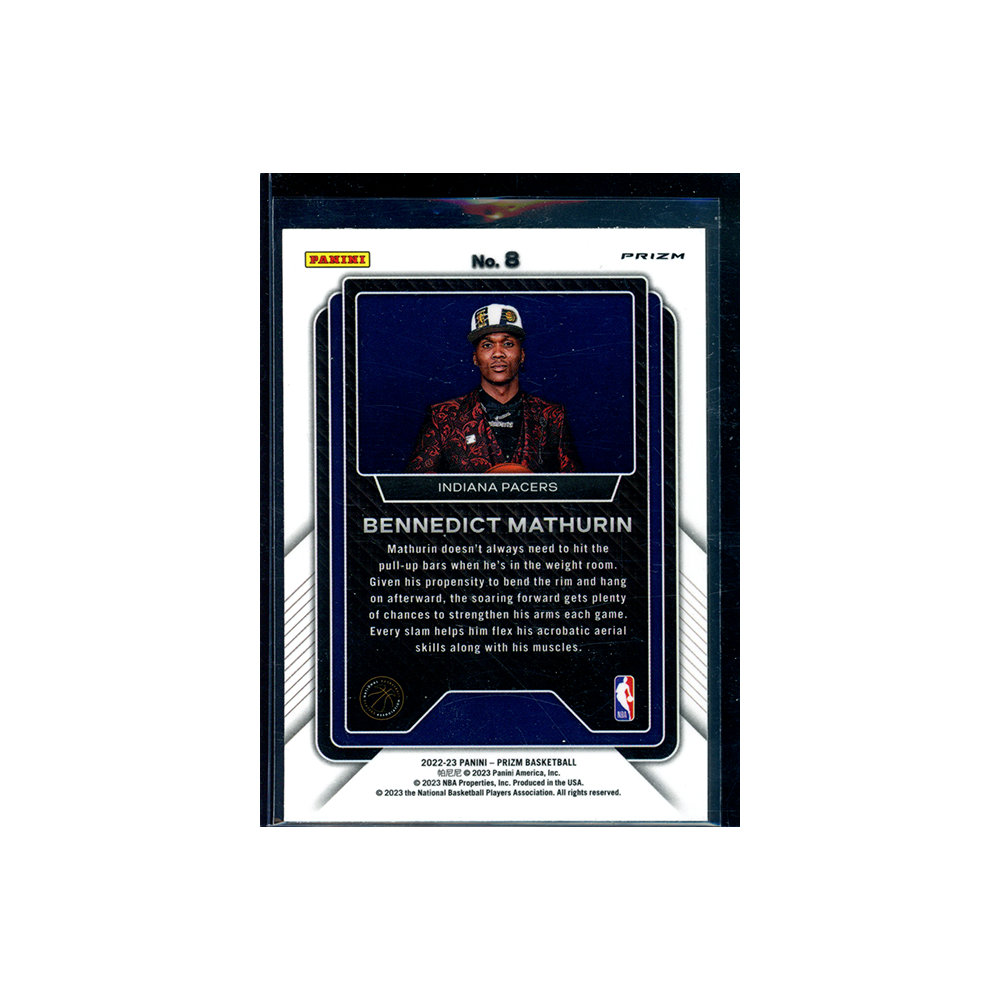Bennedict Mathurin 2022-23 Panini Prizm Basketball Luck of the Lottery Fast Break Prizm Rookie