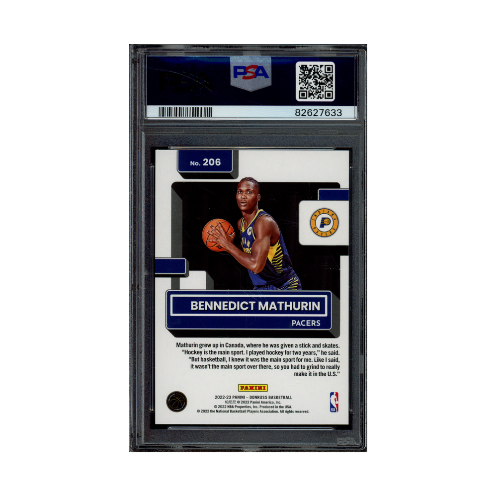 Bennedict Mathurin 2022 Panini Donruss Basketball Rated Rookie Red Choice /99 PSA 8