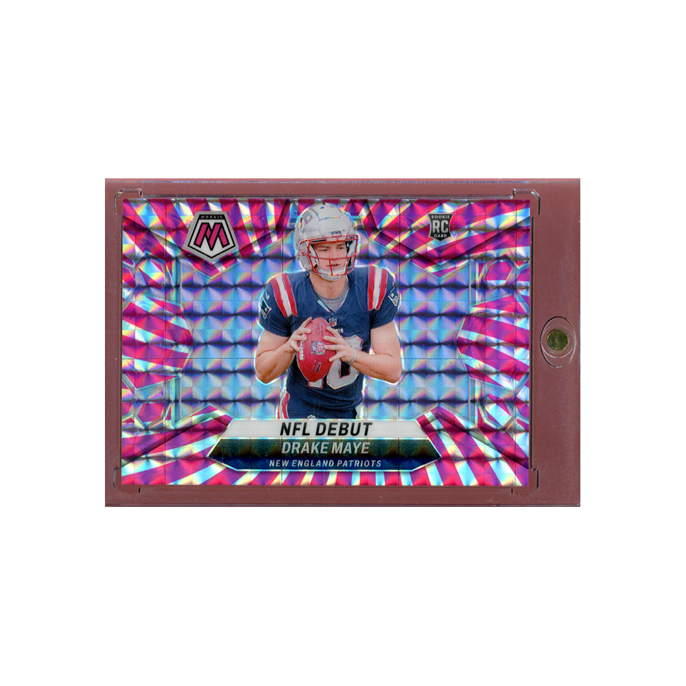 Drake Maye 2024 Panini Mosaic Football Pink Swirl Rookie NFL Debut /13