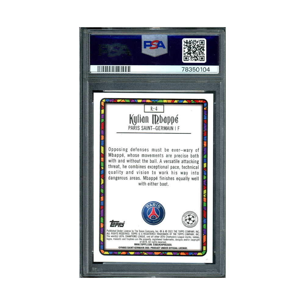 Kylian Mbappe 2021-22 Merlin Chrome Uefa Renaissance PSA 10