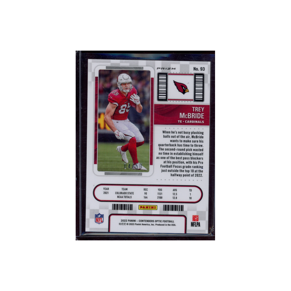Trey McBride 2022 Panini Contenders Optic Football Rookie Orange /50