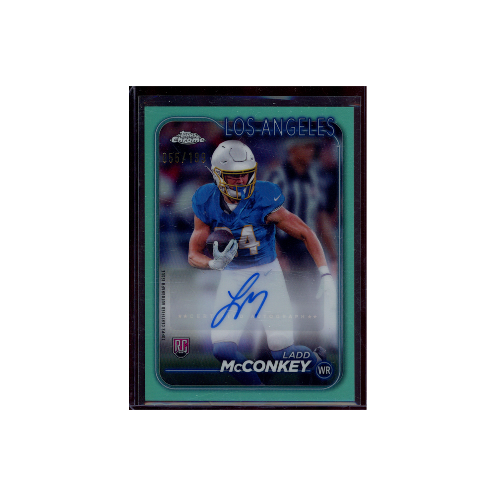 Ladd McConkey 2024 Topps Chrome Football Rookie Auto /199