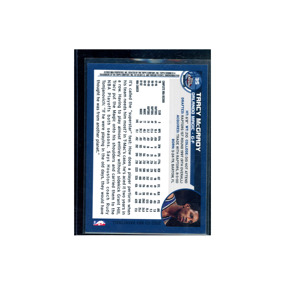 Tracy McGrady 2002-03 Topps Chrome Refractor
