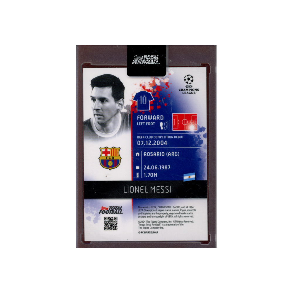 Lionel Messi 2024 Topps Total Football Limited Edition Blue Refractor /50