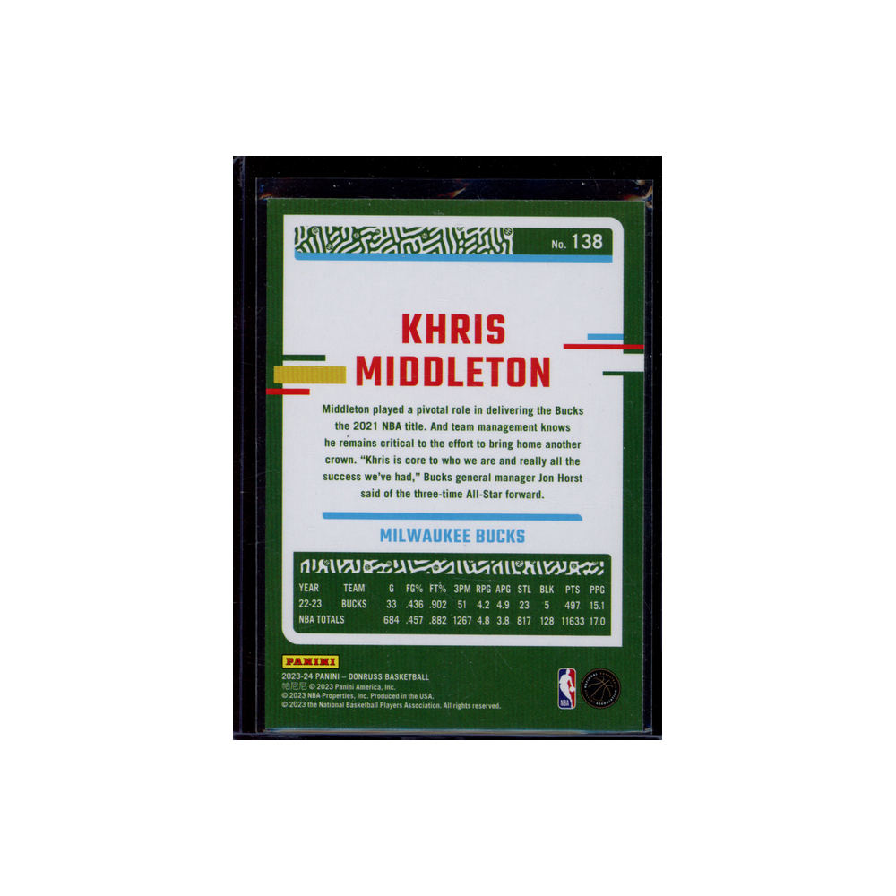 Khris Middleton 2023-24 Panini Donruss Basketball Blue Choice /49
