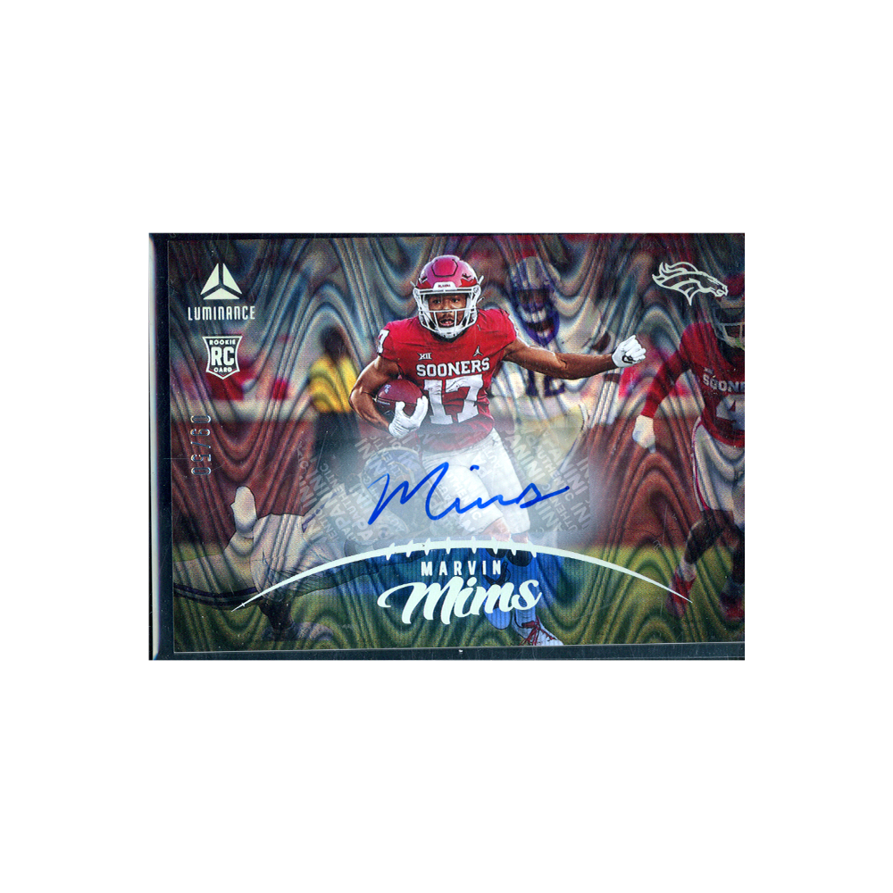 Marvin Mims 2023 Panini Luminance Football Rookie Auto /50